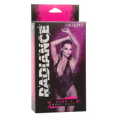 Radiance Deep V Black Rhinestone Mesh Body Suit One Size Bodystocking